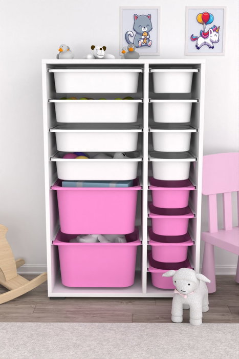 Hanah Home Armario Multiusos Blanco y Rosa Hanah Home Armario Multiusos Blanco y Rosa